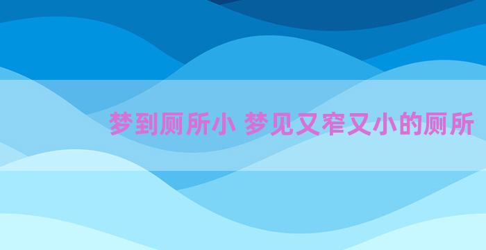 梦到厕所小 梦见又窄又小的厕所